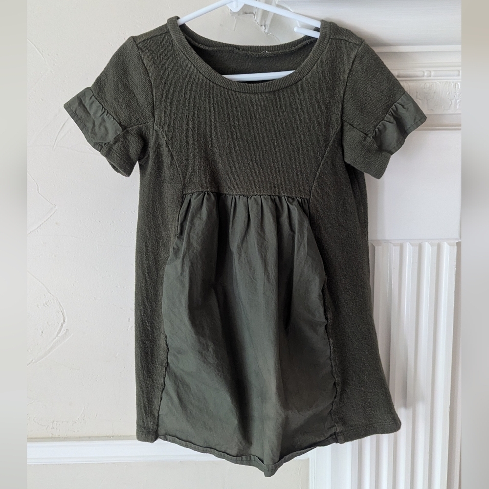 GB Girls | Gianni Bini Olive Jersey Knit Short Sleeve‎ Dress